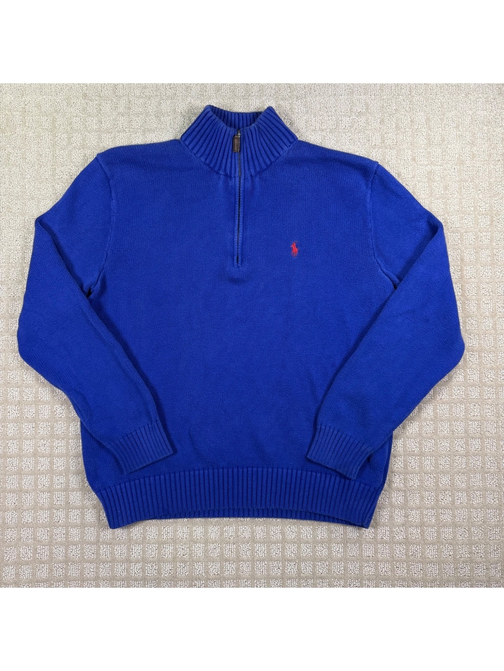 Polo Ralph Lauren blue quarter-zip knit sweater size M